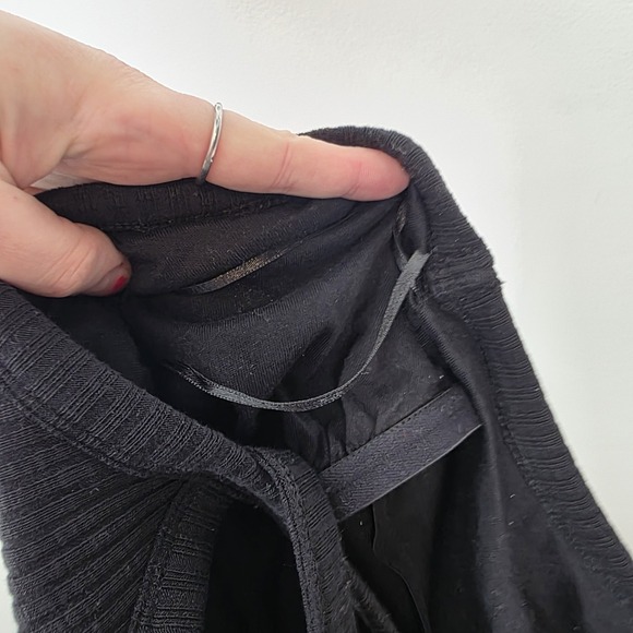 NEW Old Navy Black Ribbed Knit Halter Side Slit Fitted Midi Dress Size Large - Picture 10 of 10